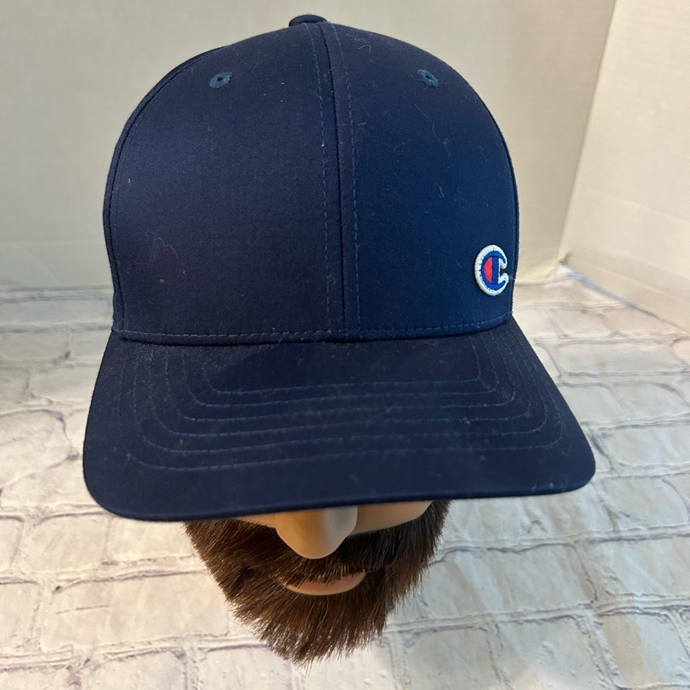 CHAMPION DUNCAN FLEX FIT NAVY MENS BASEBALL CAP/HAT COTTON BLEND SIZE S/M P/M